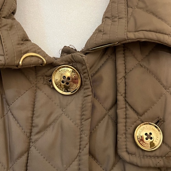 Michael Kors Quilted Tan Trench Coat - Picture 4 of 11